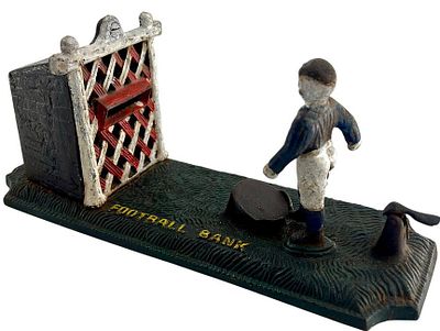 Антикварная копилка - футбольный чугунно- механический банк. лот 171 И Антикварная копилка - 