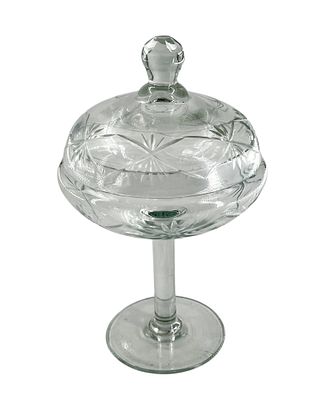 Вазочка. Антикварное русское граненое стекло. Россия, XIX - XX в. Возможно, завод Мальцова. 