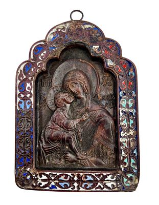 Походная икона Донской Богородицы. XIX-XX в. Редкий сюжет. Походная икона Донской Богородицы. 