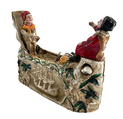 Передвижная механическая коллекционная копилка "Капитан корабля и моряк-искатель". Банк 