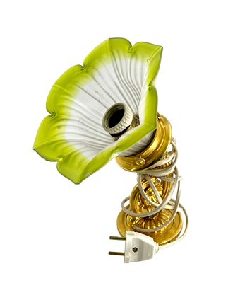 Настенный светильник - бра. XIX-XX век. Бронза, золочение, цветное стекло. Старое крепление 