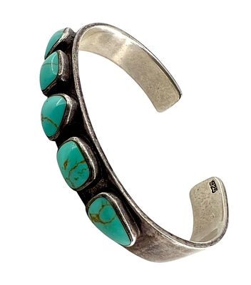 Браслет с бирюзовыми вставками. Серебро 925 пробы. Вес - 32,34 гр.