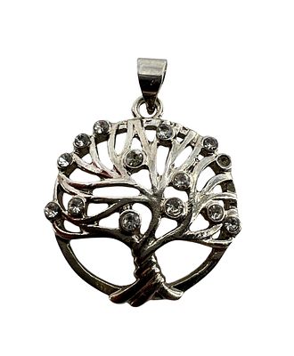 Подвеска с изображением дерева. Металл, вставки. Размер 22*19 мм.