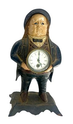 Часы "Богач". Америка, 19220- 1950 годы. Металл с покраской в стиле венской бронзы. Ключи 