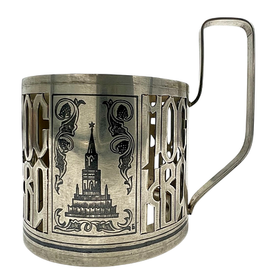 Подстаканник "Москва". Серебро 875 пр. с головкой. 1920 - 30 гг. Идеальное состояние. Серебро 