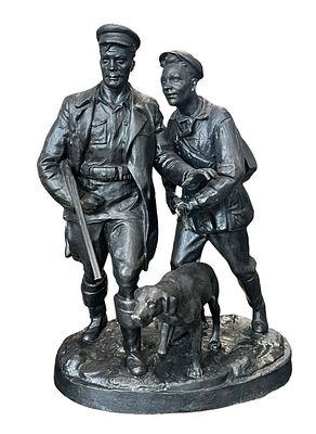 Композиция "Киров на охоте". Редкость! 
"Монумент скульптура" Ленинград, 1940е - 1950е годы. 