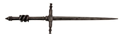 A Stiletto. A slender blade with a square cross-section, a straight quillons with a baluster at 