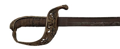 Saber for Austrian Officials, Model 1889. Single-edged blade, fullered on both sides, rusty 