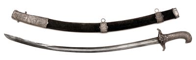 Silver Mounted Luxury Karabela. Slightly curved blade of rhombic cross-section, false edged on 