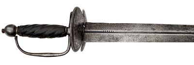 Small Sword. Double-edged straight blade of rhombic cross-section with narrow fuller cut almost 