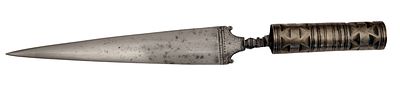 A Hunting Socket Bayonet. Straight, double-edged blade of hexagonal cross section, tang engraved 