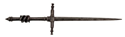A Stiletto. A slender blade with a square cross-section, a straight quillons with a baluster at 