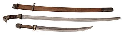 Bobout/ Kindjal Model 1907and Russian Soviet Model 1927 Shashka. 1) Double-edged blade with 
