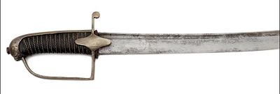 Austrian Infantry NCO sabre 1776-1777. Slightly curved blade with back groove and back point 
