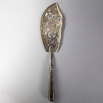 Лопатка для рыбы. Серебро 84 пр. Россия, Санкт-Петербург, 1892 г. . Российская империя 