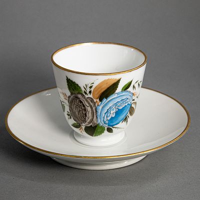 [Редкость] Кофейная пара "Цветы". авт. Чехонин С.В. Фарфор, роспись, золочение. ГФЗ. Ленинград. 