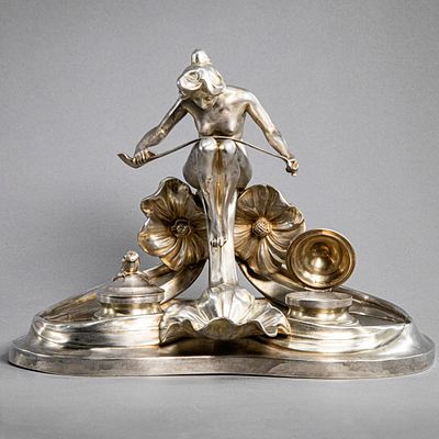 [Редкость. Ювелир, работавший для звезд балета и театра] Чернильный прибор в стиле модерн 