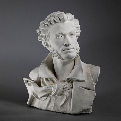 [Топ-лот. Авторский экземпляр] Большой скульптурный бюст "А.С. Пушкин". Пустыгин Н.П. СССР 