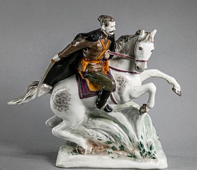 [Топ-лот] Скульптура "Чапаев на коне". Фарфор, роспись. ск. Рыжов, худ. Кириллова. ЛФЗ. 