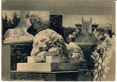 Крым. Алупка. Львы. Незначительные заломы углов.