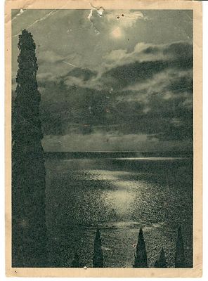 Крым. Море ночью. Заломы, надрыв, сквозные отверстия.