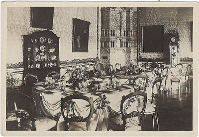 Детское село. Екатерининский дворец. Столовая. Фото Баумнер С.Г. Изд. Фото-сектора Упр. Дворц. 