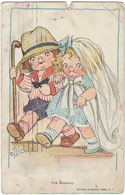 The Wedding. Reinthal & Newman, pubs., N.Y. G.G. Drayton. Следы от кнопок, надрыв, заломы.