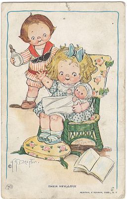 Their new love. Reinthal & Newman, pubs., N.Y. G.G. Drayton. Printed in America. Следы кнопок 