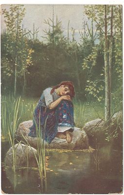 Васнецов. Аленушка. Почтовая карточкаю №46. ИСМ. Штамп от 1905 года. 
Незначительные 