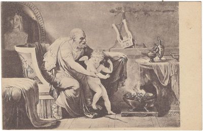 Герен. Анакреон и амур. Открытое письмо. В пользу общины св. Евгении. Фототип. Дресслера. 