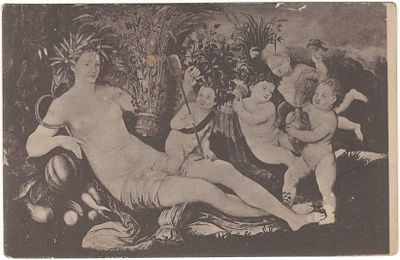 Богиня плодородия. Открытое письмо. В пользу общины св. Евгении. Фототипия и тип. А.Ф. 