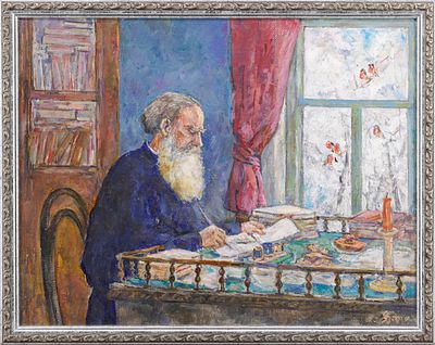 Чумаченко Владимир Зиновьевич, &laquo;Л.Н. Толстой в Хамовниках&raquo;. 2004 г. Холст, масло. 
Размеры: 