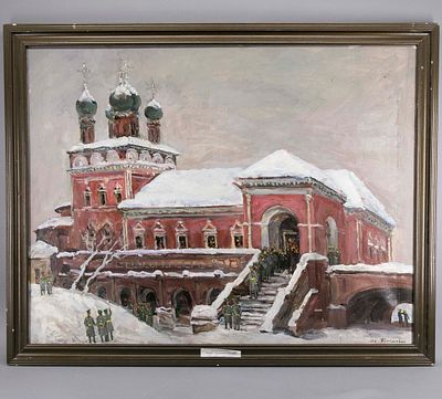 [Народный художник РСФСР/ РФ] Переяславец В. И. &laquo;Москва. Петровский монастырь&raquo; (1995-1996). Холст 