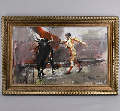 Асатрян А. Г. "Красное противостояние". Бумага, смешанная техника. 2010 г. Размеры: 70 х 44 см 