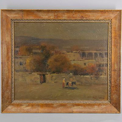 Караханян Г. "Сельский пейзаж". Холст, масло. 1986 г. Размеры: 60 х 50 см - подрамник; 73 х 63 