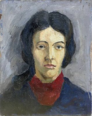 Курилко-Рюмин М.М (?). "Женский портрет". Холст, масло. 1970-е гг(?). . Размер: 50х40 см. 