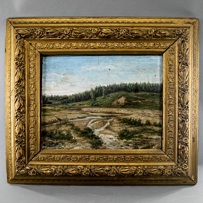 [Cобрание маршала А.А. Гречко] Поляков Петр Иванович. Пейзаж, 1890 г. Бумага на холсте, масло. [ 