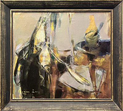 Асатрян А. Г. "Рыбы". Холст, масло. 2000 г. . Размеры: 55 х 60 см; 67 х 72.5 см - рама. 