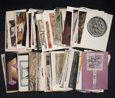 לוט כ-100 גלויות שונות מהעולם, בנושא כללי של אמנות, ציור, פיסול וכד', שנים שונות, חלקן ישנות 