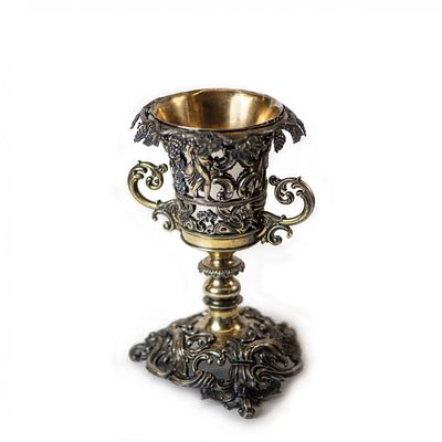 Silver Goblet. Imperial Russia. Silver goblet 84, Eququist Karl Gustav. Dedicated to the 