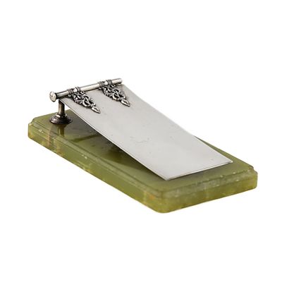 Desktop notebook made of silver with an onyx base. St. Petersburg, after 1908. Desktop 