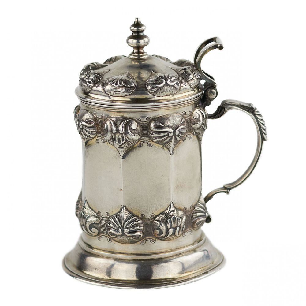 I. Nordberg. Russian, silver mug in the style of Roman-Gothic historicism. Petersburg. 1839. Jose 