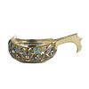 Russian silver kovsh. Strulev N.F. 1896. Russian silver kovsh with enamel pattern, made in Image - 5