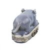SNUFFBOX IN THE FORM OF A MOUSE IN STRIPED AGATE AND SILVER. 19TH CENTURY. A rare and expressive Image - 5