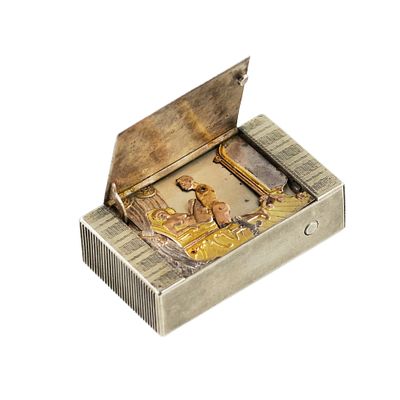 Erotic Automatic Matchbox with Mechanical Miniature France, early 20th century. An exquisite 