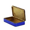 Snuffbox, St. Petersburg, I. MARSHAK. Joseph Abramovich Marshak, Blue guilloche enamel Image - 4
