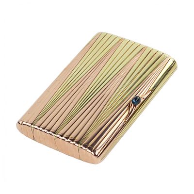 Russian gold 14 K cigarette case. Beilin & Son Factory. St. Petersburg, 1908–1917. An elegant 