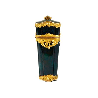 LADY’S NECESSAIRE IN BLOODSTONE AND GILT BRONZE. FRANCE, LOUIS XV PERIOD. An exquisite mid-18th 