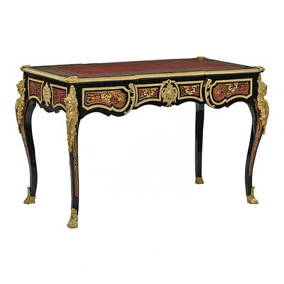 Table in Boulle style. The epicenter of the male half is a cabinet desk in Boulle style with 