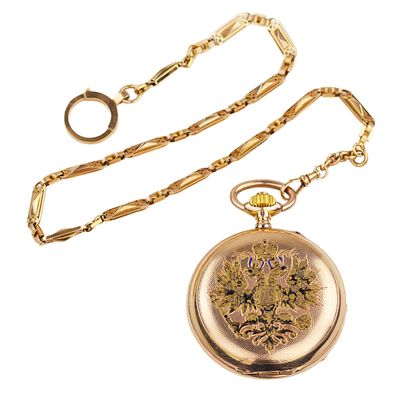 POCKET WATCH WITH THE RUSSIAN DOUBLE-HEADED EAGLE RUSSIA, PAVEL BUHR&Eacute;, CIRCA 1900–1903. Rare 